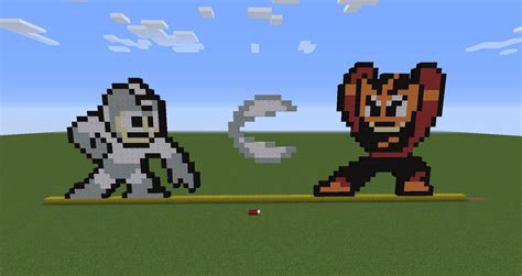 Minecraft Pixel Art: Mega Man vs. Elec Man by dueldude42 on DeviantArt