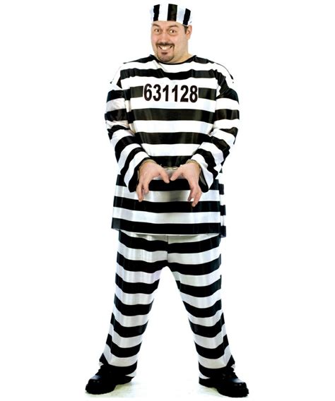 Adult Convict Prisoner Halloween Costume plus size Costume - Women Costumes