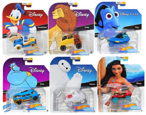 Hot Wheels Character Cars 6-Pack: Disney Pixar, 1:64 Vehicles For Collectors And Kids Years Old ...