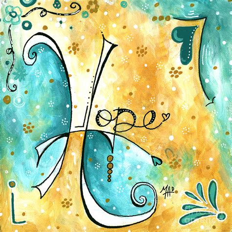 Inspirational Typography Word Art Hope Colorful Fun Pop Art Style Painting By Megan Duncanson ...