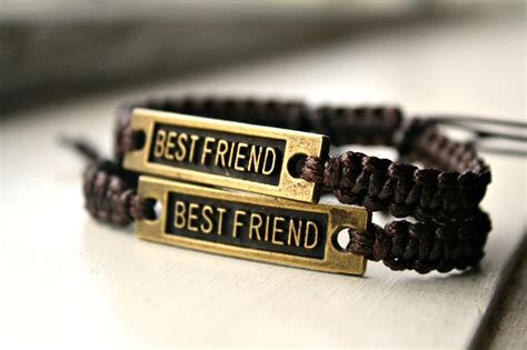 Set of 2 Matching Bronze 'Best Friend' Bracelets | Felt