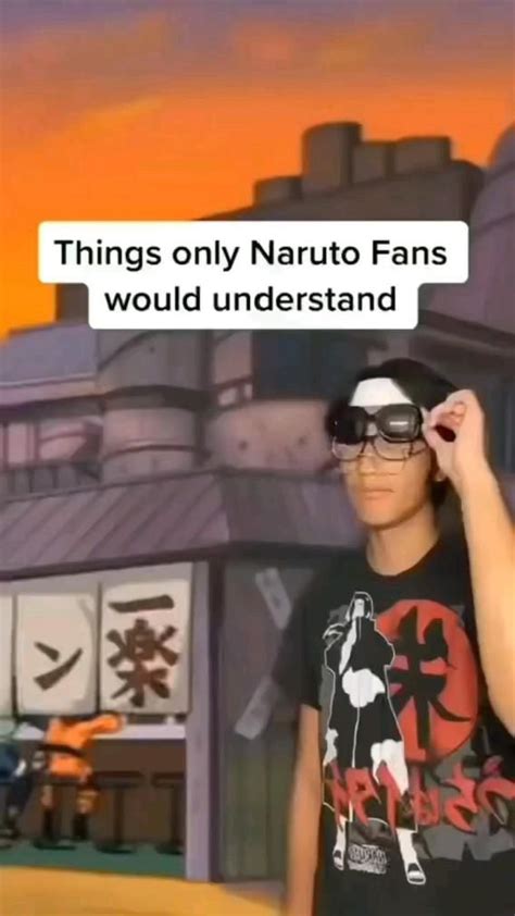 a young man wearing sunglasses with the caption'things only naruto fans ...