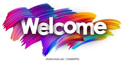 Welcome Poster Spectrum Brush Strokes On Stock Vector (Royalty Free ...