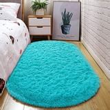Junovo Oval Fluffy Area Rugs for Bedroom Plush Shaggy Carpet for Kids ...