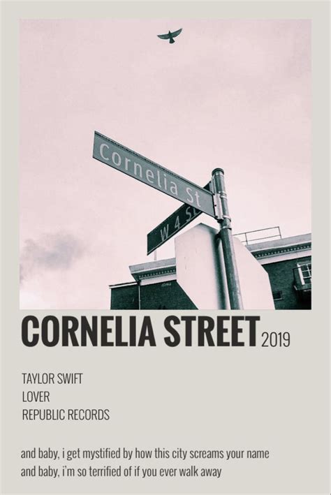 cornelia street taylor swift | Taylor swift songs, Taylor songs, Taylor swift lyrics