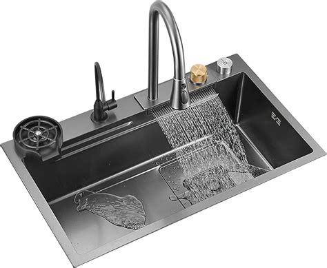 Kitchen Sink 304 Stainless Steel Nano Raindance Waterfall Sink Home ...