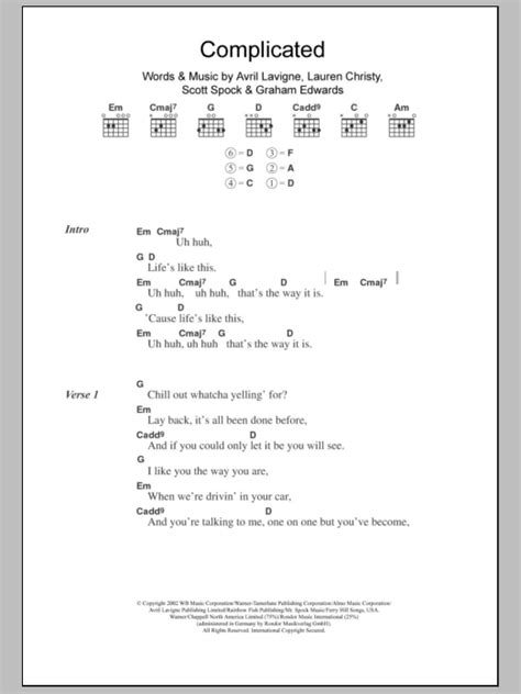 Complicated by Avril Lavigne - Guitar Chords/Lyrics - Guitar Instructor