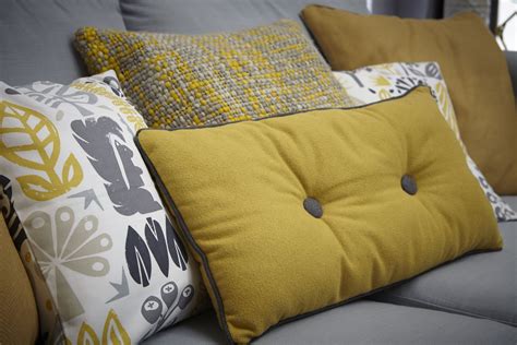 Sofa so good! | Living room cushions, Cushions on sofa, Yellow living room