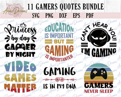 Gamers Quotes SVG Bundle Gift For Gamer SVG Gaming Humor | Etsy in 2021 ...