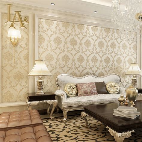 Damask Wallpaper Living Room - Homebase Wallpaper