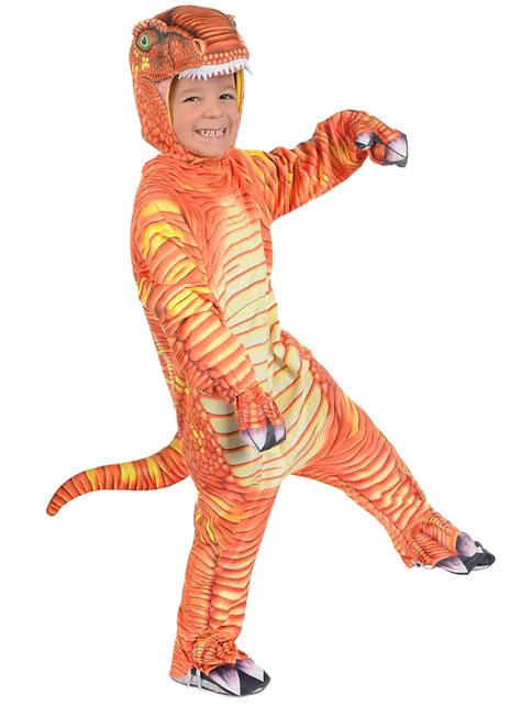 T-Rex orange dinosaur costume for children - maskworld.com