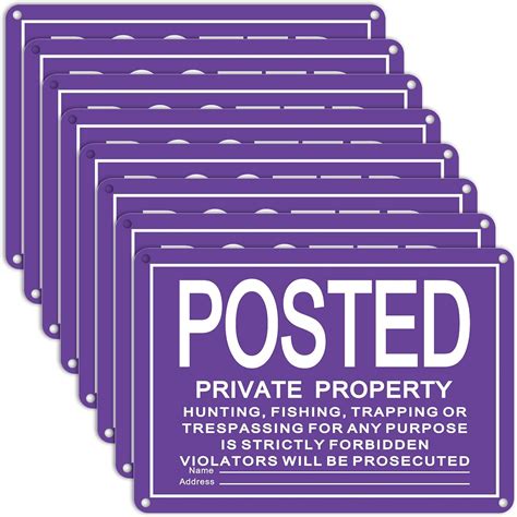 Amazon.com: Tandefio 8 Pcs No Trespassing Signs Private Property Reflective Aluminum Posted ...