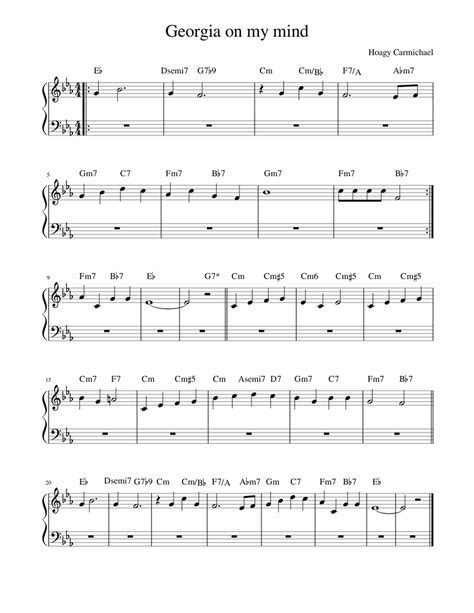 Georgia on my mind Eb Sheet music for Piano (Solo) | Musescore.com