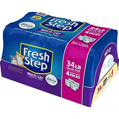 Fresh Step Multi-Cat Scented Litter with the Power of Febreze, Clumping ...