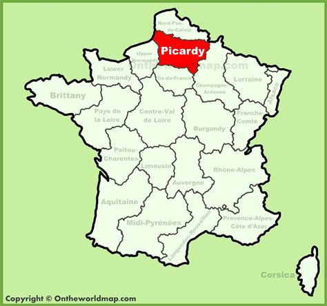 Picardy location on the France map