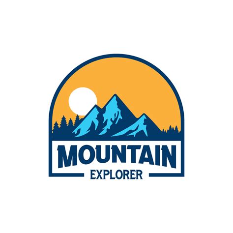 Mountains. Mountain logo vector design illustration. Mountain Explorer logo design conceptual ...