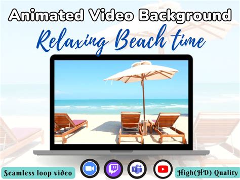 Beach Animated Virtual Background Zoom Background Vtuber - Etsy