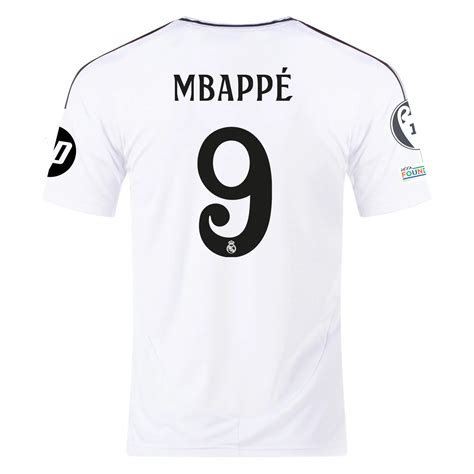 adidas Real Madrid Kylian Mbappe Home Jersey 24/25 w/ Champions League ...