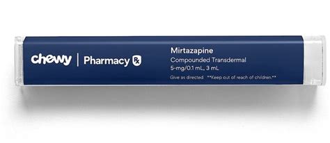 MIRTAZAPINE COMPOUNDED Transdermal for Cats, 5-mg/0.1 mL, 3 mL, 2 Clicks=0.1-mL - Chewy.com