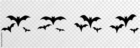 Vector bats on an isolated transparent background. Silhouette of bats ...