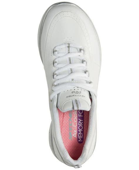 Skechers Leather Women's Synergy 2.0 Memory Foam Walking Sneakers From Finish Line in White ...