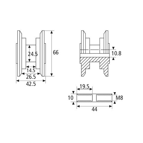 Roldana de nylon 66 x 42.5mm - Inoxmat