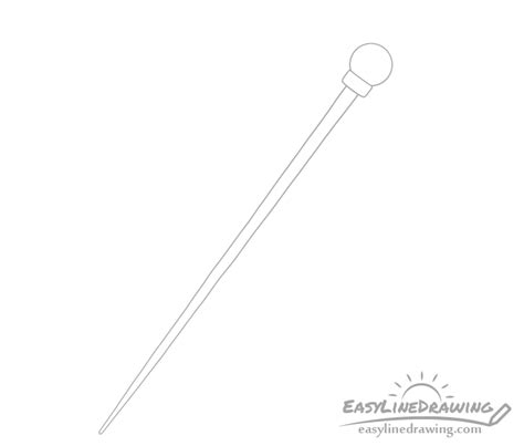 How to Draw a Magic Staff Step by Step - EasyLineDrawing