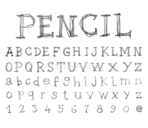 Pencil Font Hand Drawn. Vector Illustration Stock Vector - Illustration of lowercase, clip: 52812895