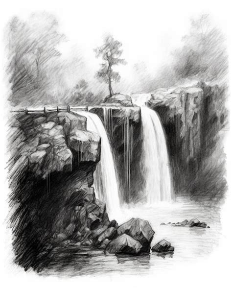 Aggregate 69+ waterfall pencil drawing latest - xkldase.edu.vn