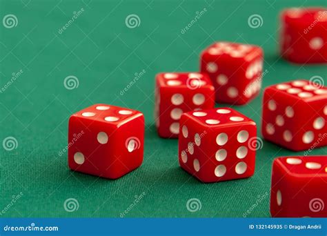 Red Dices on Green Poker Gaming Table in Casino. Concept Online Gambling Stock Image - Image of ...