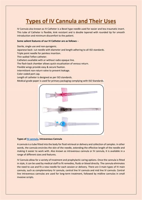 Intravenous Catheter Types