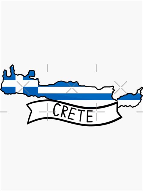 "Greece Crete Flag Map Sticker" Sticker for Sale by Drawingvild | Redbubble