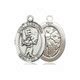 St. Sebastian Baseball Medal - Sterling Silver Oval Pendant (2 Sizes)