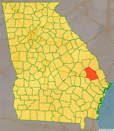 Map of Bulloch County, Georgia - Thong Thai Real