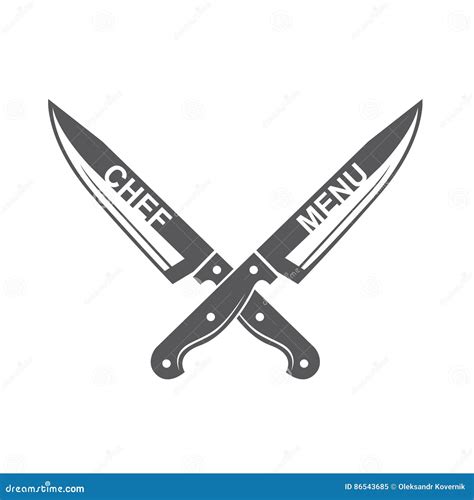 Crossed knives icon stock vector. Illustration of design - 86543685