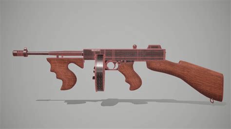 Thompson Submachine Gun - 3D Model by Face The Edge