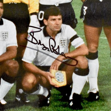 Bryan Robson Signed Italia 90 England Team Large Photograph - PlayOnPro