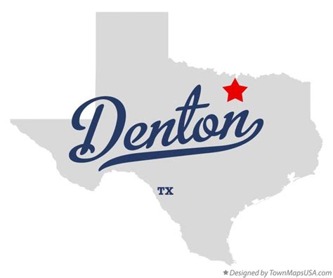 Map of Denton, TX, Texas