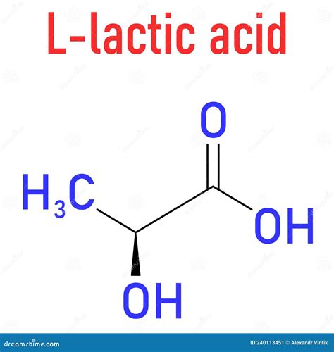 Lactic Acid Molecular Structure 3d, Flat Model, L-lactic Acid, Structural Chemical Formula View ...