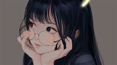 Cute Anime Girl With Glasses, Anime, Hair, Nose, Cheek, Backgrounds HD wallpaper | Pxfuel