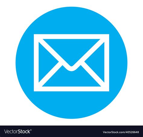 E-mail icon with blue background Royalty Free Vector Image