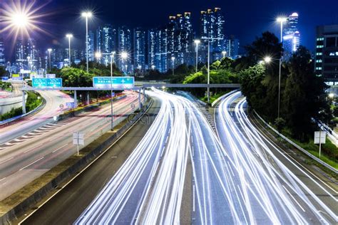 Traffic on highway stock photo. Image of light, hong - 33293442