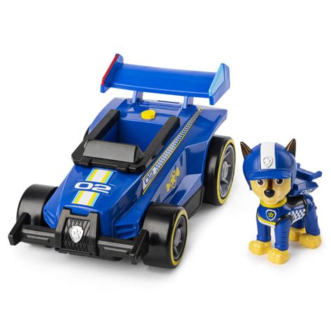 PAW Patrol, Ready, Race, Rescue Chase’s Race & Go Deluxe Vehicle with Sounds, for Kids Aged 3 ...