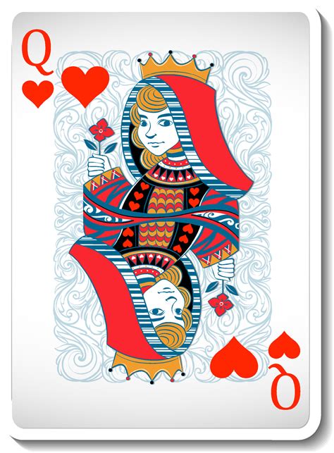 Queen Of Hearts Playing Card Vector Art, Icons, and Graphics for Free ...