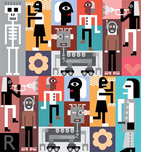 People and Robots 11340937 Vector Art at Vecteezy