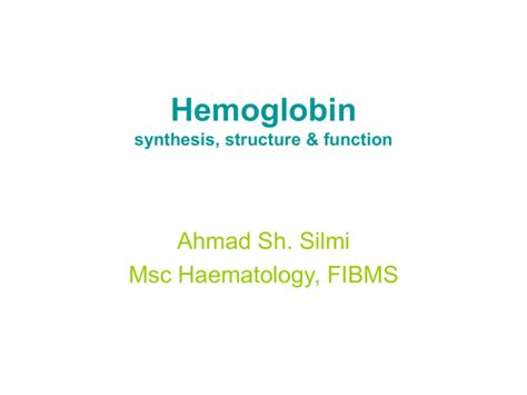 Hemoglobin Synthesis