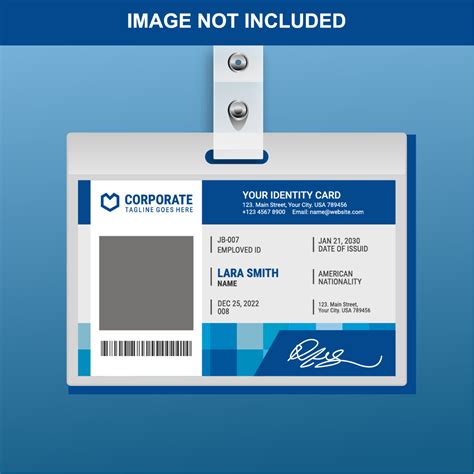 Blue Horizontal Id Card Template Design 830055 Vector Art at Vecteezy