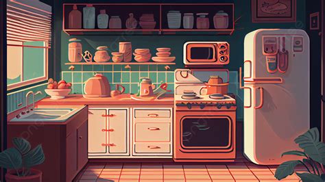 Kitchen Cartoon Background