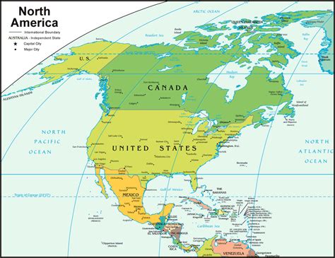 North America Map and Satellite Image
