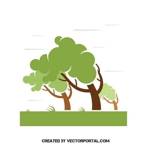 Wind blowing trees image.ai Royalty Free Stock SVG Vector